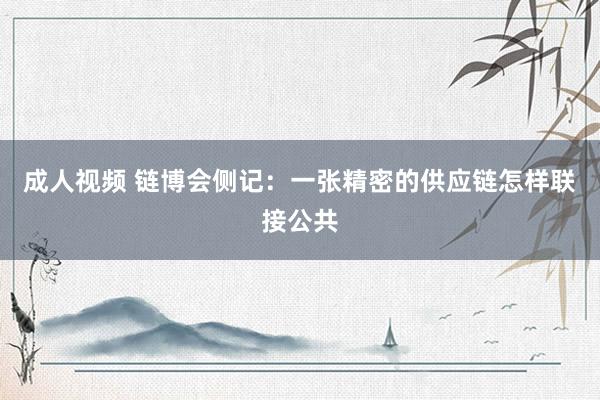 成人视频 链博会侧记：一张精密的供应链怎样联接公共