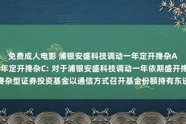 免费成人电影 浦银安盛科技调动一年定开搀杂A,浦银安盛科技调动一年定开搀杂C: 对于浦银安盛科技调动一年依期盛开搀杂型证券投资基金以通信方式召开基金份额持有东谈主大会的第二次指示性公告